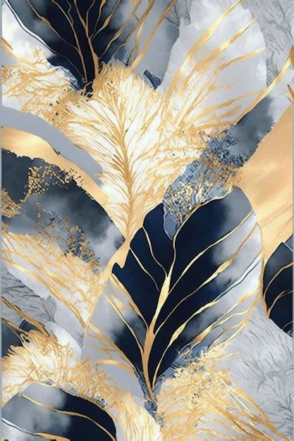 Premium AI Image | Gold leaf wallpaper for the living room