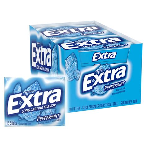 Buy Wrigleys Extra Peppermint Sugarfree Chewing Gum Box Of 10 x 15 ...