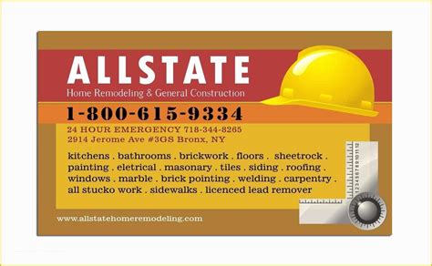 Free General Contractor Business Card Templates Of General Construction ...