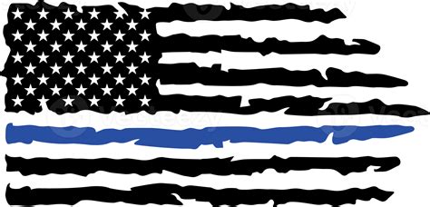 Thin Blue Line Flag Png Illustration 8513575 PNG