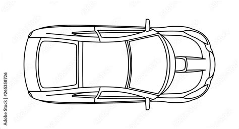 Car, top view. Fast car. Outline. Stock Vector | Adobe Stock