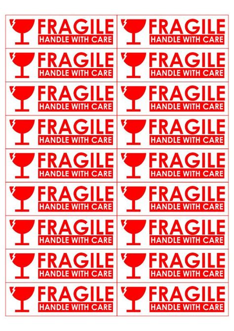 Printable Fragile Labels - FREE DOWNLOAD - Aashe