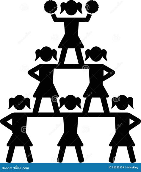 Cheer Pyramid Stunt Vector Illustration | CartoonDealer.com #123490722