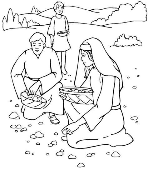 Bible Coloring Pages Moses Manna Game