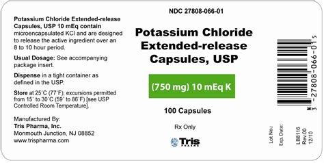 Potassium Chloride Capsules - FDA prescribing information, side effects ...