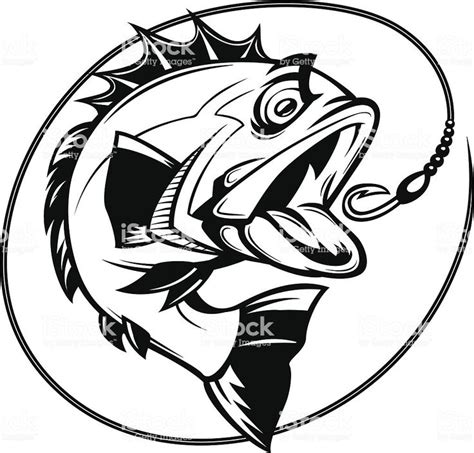 cartoon illustration of a bass chasing a hook | Fischlogo, Fisch ...