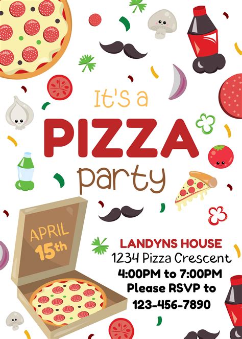 Pizza Party Invitation | Pizza party invitations, Pizza party birthday ...