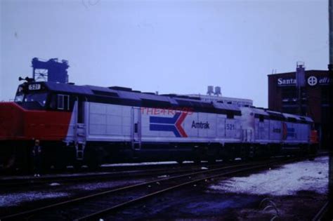 Original 1973 Amtrak SDP40F Locomotives Amtrak Yard Chicago Slide 4462 ...