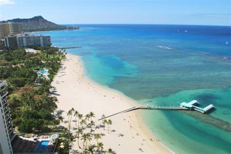 Aerial View Of Waikiki Beach Hawaii Stock Photo - Download Image Now ...