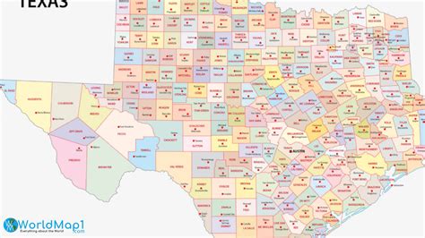 Texas Free Printable Map