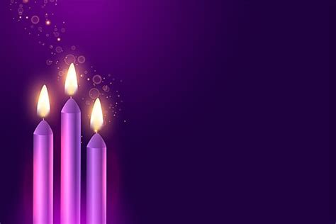 Purple Advent Three Candles With Sparkles Background, Advent, Candle ...