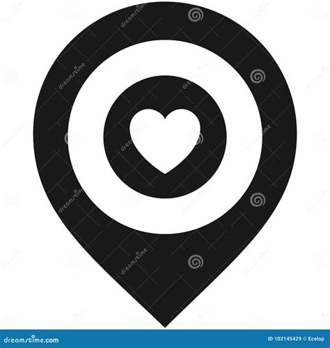 Black map pin, stock vector. Illustration of push, button - 102145429