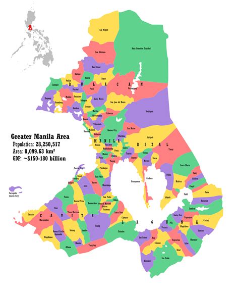 The Greater Manila Area - Metro Manila and its four surrounding ...