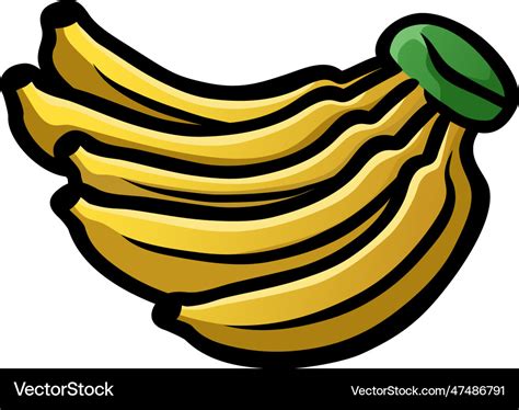 Banana fruit doodle drawing cartoon Royalty Free Vector