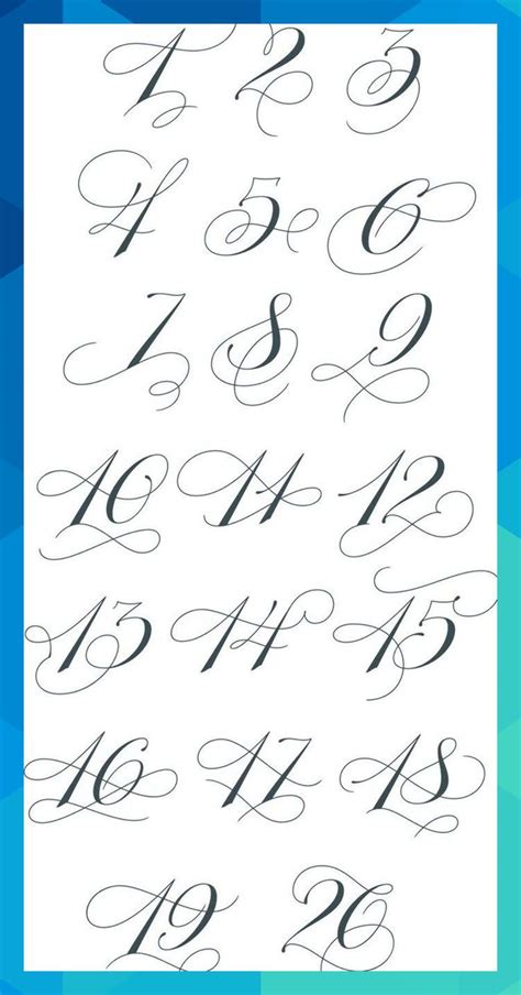 Calligraphy Numbers Best 25 Number Fonts Ideas Calligraphy Numbers Best ...