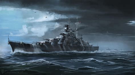 DKM Bismarck by highdarktemplar (Artwork) [1500x844] : r/ImaginaryWarships