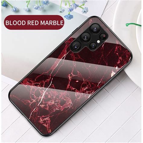 Samsung Galaxy S23 Ultra case with a marble design - Red | Spares.se