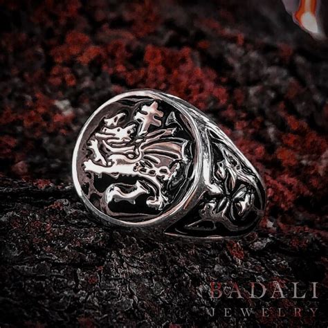 Order of the Dragon Signet Ring, Vlad the Impaler Jewelry, Sterling ...