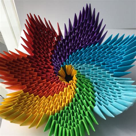 Rainbow bowl CREA | Origami paper art, Origami design, 3d origami