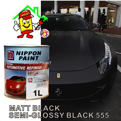 SEMI-GLOSSY BLACK 555 ( MATT BLACK ) 1L NIPPON AUTOMOTIVE REFINISH NAX ...