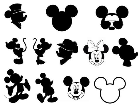 Mickey Silhouette Vector at Vectorified.com | Collection of Mickey ...