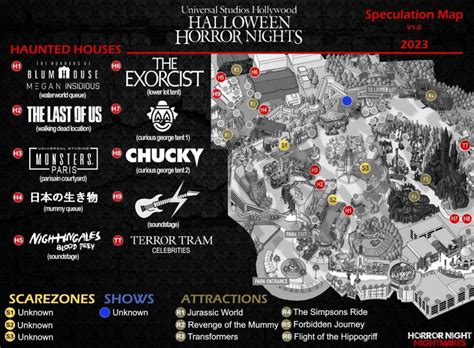 First Halloween Horror Nights 2023 Speculation Map Released for ...