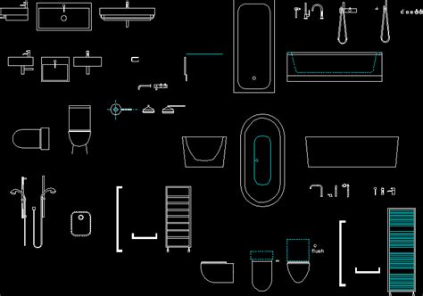 Blocks--Showers, Bathtubs, Toilets, Etc DWG Block for AutoCAD • Designs CAD