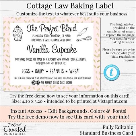 Florida Cottage Food Label Template - 2024 Printable Calendar