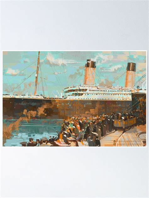 "RMS Titanic leaving Southampton - Painting by Eliott Sontot" Poster by ...