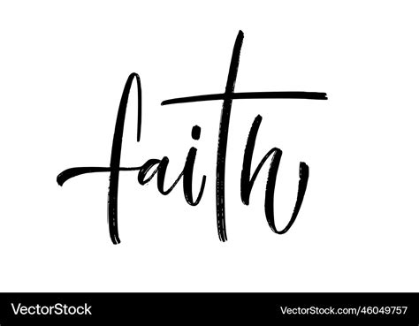 Faith word christian religious calligraphy text Vector Image