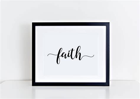 Faith Sign, Calligraphy Faith Art Print Digital Download – Crafting ...