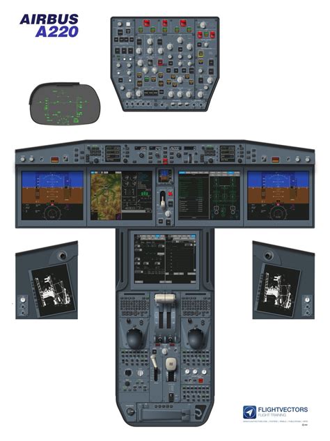 Airbus A220 C300 Flight Deck Cockpit Training Posters by Flightvectors ...