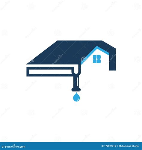 House Roof Gutter Logo Design. Home Pipe Installation Vector Template ...