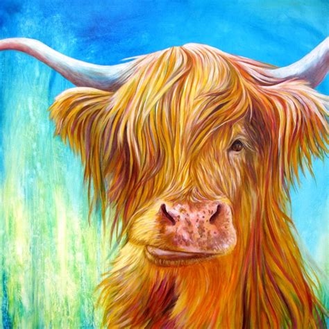 Highland Cow, Oil Painting by Kate Green Available as print from Kate's ...