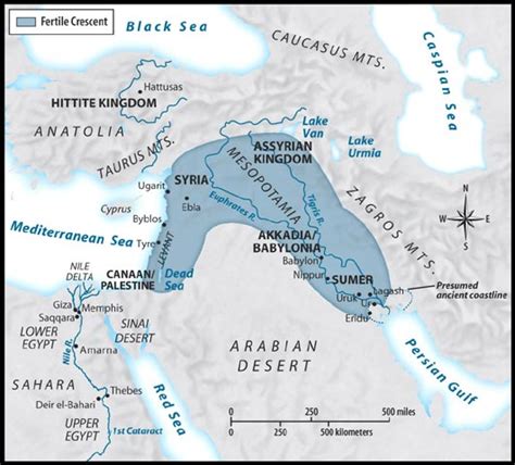 Map Of Fertile Crescent And Mesopotamia - Topographic Map World