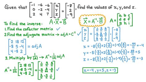 Question Video: Solving a Matrix Equation by Finding the Inverse | Nagwa