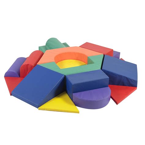 19-Piece Soft Play Equipment Foam Climbing Blocks Baby & Toddler Indoor ...