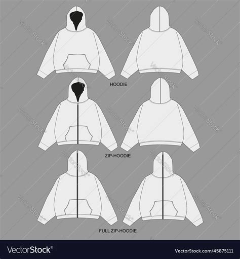 Set of hoodie design hoodie mockup Royalty Free Vector Image