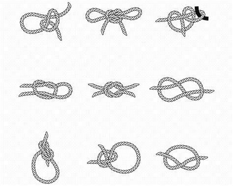 Rope Knots Svg Knot Types Png Dxf Clipart Eps Vector By Crafteroks ...