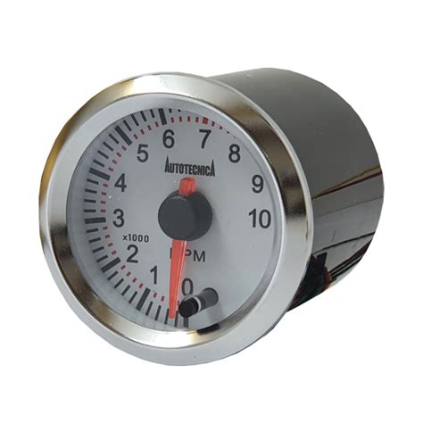 Autotecnica Tachometer Gauge 0-10000rpm White/Chrome 52mm G8023G7W