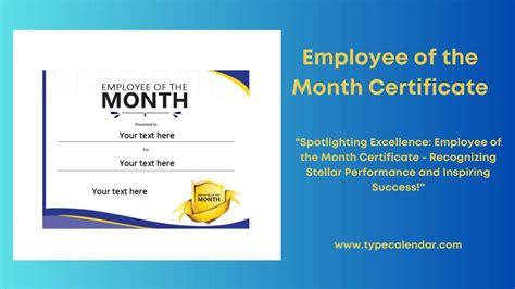 Free Printable Employee Of The Month Certificate Templates [PDF, Word]