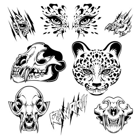 Premium Vector | Leopard character face vector asse