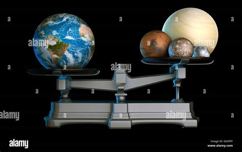 Earth's mass. Illustration of the terrestrial or rocky planets of the ...