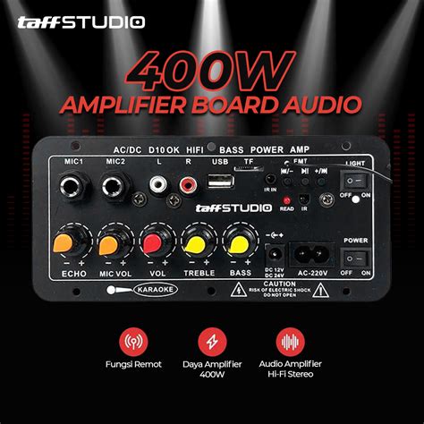 TaffSTUDIO Amplifier Board Audio Bluetooth USB FM Subwoofer DIY 400W ...