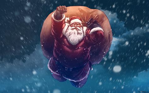 Santa and His Gifts 2K wallpaper download