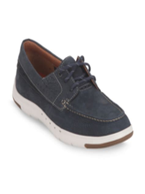 Buy Clarks Men Navy Blue Leather Boat Shoes - Casual Shoes for Men ...