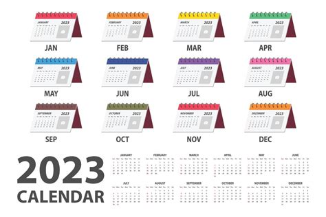 2023 calendar vector illustration. Simple classic monthly calendar for ...