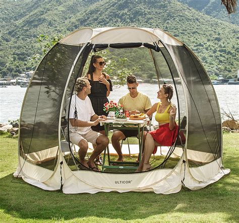 Alvantor 12'x12' Screen House Outdoor Instant Pop Up Canopy Gazebo ...