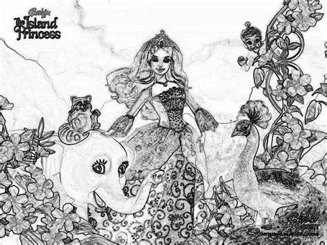 Barbie Island Princess Coloring Pages