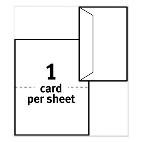 Half-Fold Greeting Cards with Matching Envelopes, Inkjet, 85 lb, 5.5 x ...